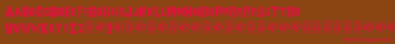 NorverenceRegular-Schriftart – Rote Schriften auf braunem Hintergrund