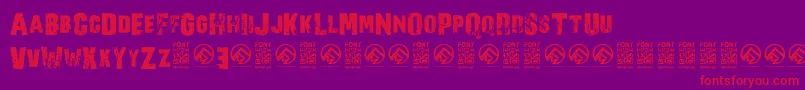 NorverenceRegular-Schriftart – Rote Schriften auf violettem Hintergrund