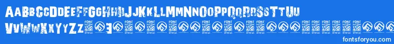NorverenceRegular-Schriftart – Weiße Schriften auf blauem Hintergrund