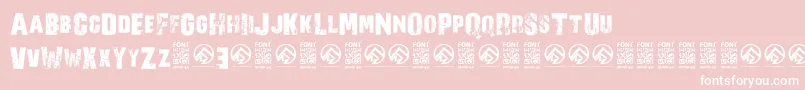 Fonte NorverenceRegular – fontes brancas em um fundo rosa