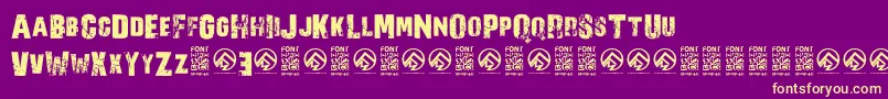Fonte NorverenceRegular – fontes amarelas em um fundo roxo
