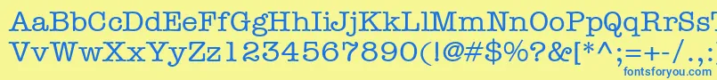ItcAmericanTypewriterLtMedium Font – Blue Fonts on Yellow Background