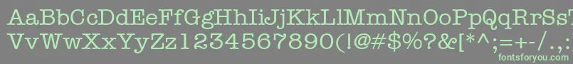 ItcAmericanTypewriterLtMedium-fontti – vihreät fontit harmaalla taustalla