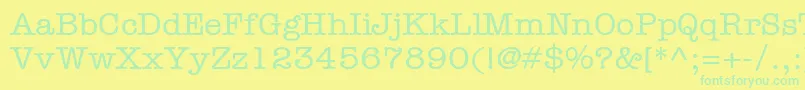 ItcAmericanTypewriterLtMedium Font – Green Fonts on Yellow Background