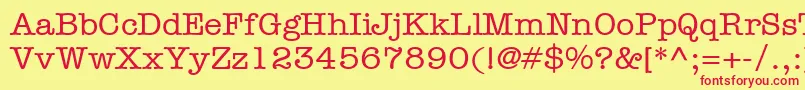 ItcAmericanTypewriterLtMedium Font – Red Fonts on Yellow Background