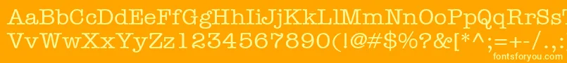 ItcAmericanTypewriterLtMedium Font – Yellow Fonts on Orange Background