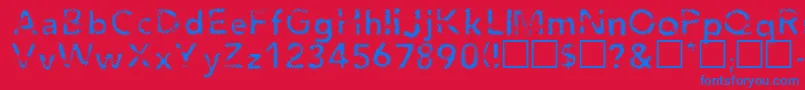 フォントAgendaRegular – 赤い背景に青い文字