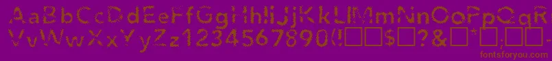 フォントAgendaRegular – 紫色の背景に茶色のフォント