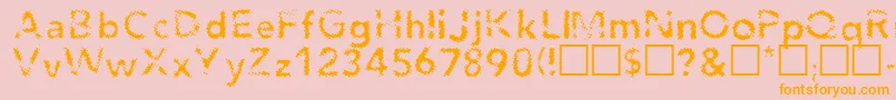 AgendaRegular-Schriftart – Orangefarbene Schriften auf rosa Hintergrund