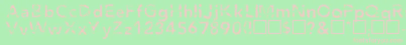 フォントAgendaRegular – 緑の背景にピンクのフォント