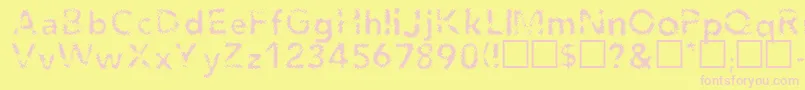 AgendaRegular-fontti – vaaleanpunaiset fontit keltaisella taustalla