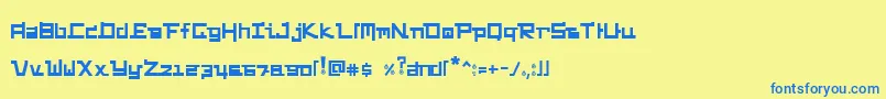 Lisätietoja FunkyChunky-fontista FunkyChunky-fontti – siniset fontit keltaisella taustalla