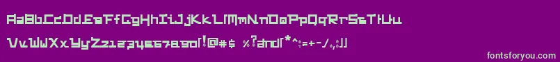FunkyChunky Font – Green Fonts on Purple Background