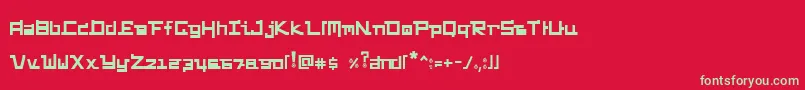 FunkyChunky Font – Green Fonts on Red Background