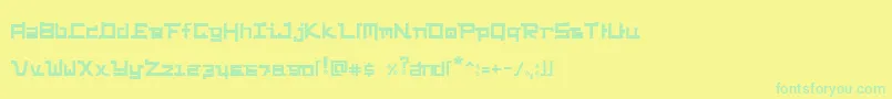 FunkyChunky Font – Green Fonts on Yellow Background