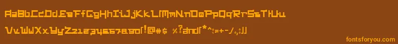FunkyChunky Font – Orange Fonts on Brown Background