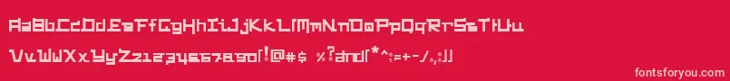 FunkyChunky Font – Pink Fonts on Red Background