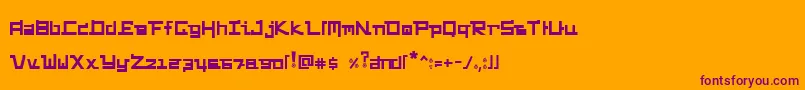 FunkyChunky Font – Purple Fonts on Orange Background