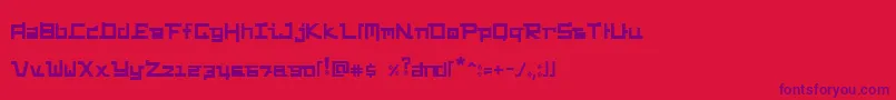 FunkyChunky-Schriftart – Violette Schriften auf rotem Hintergrund