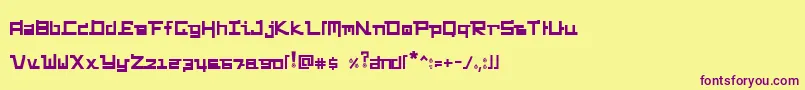 FunkyChunky Font – Purple Fonts on Yellow Background
