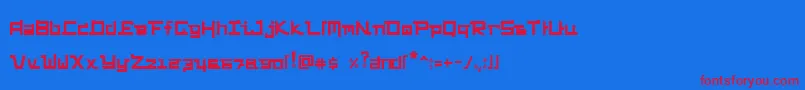 FunkyChunky Font – Red Fonts on Blue Background