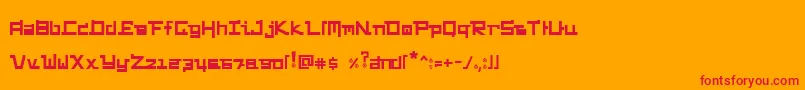 FunkyChunky Font – Red Fonts on Orange Background