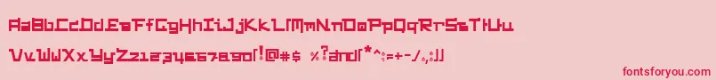 FunkyChunky-Schriftart – Rote Schriften auf rosa Hintergrund