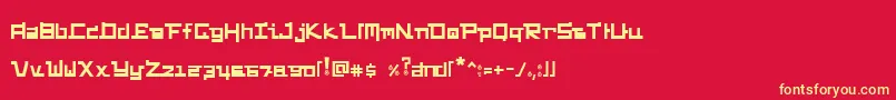 FunkyChunky Font – Yellow Fonts on Red Background