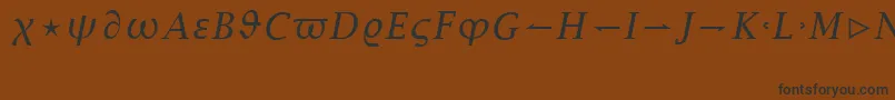 Шрифт LucidaBrightMathItalic – чёрные шрифты на коричневом фоне