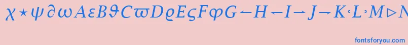 Fonte LucidaBrightMathItalic – fontes azuis em um fundo rosa