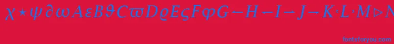 LucidaBrightMathItalic Font – Blue Fonts on Red Background