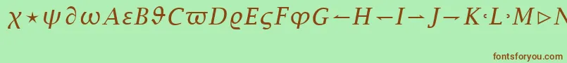 Czcionka LucidaBrightMathItalic – brązowe czcionki na zielonym tle