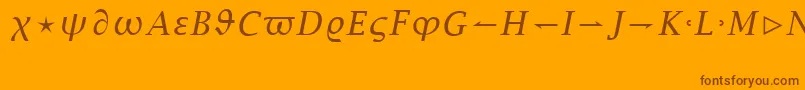 LucidaBrightMathItalic Font – Brown Fonts on Orange Background