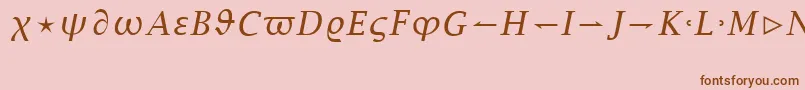 LucidaBrightMathItalic Font – Brown Fonts on Pink Background