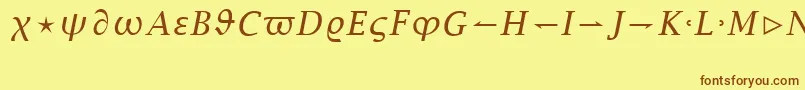 Шрифт LucidaBrightMathItalic – коричневые шрифты на жёлтом фоне