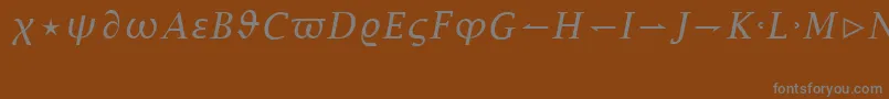 Czcionka LucidaBrightMathItalic – szare czcionki na brązowym tle