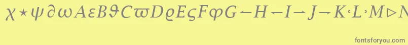 Fonte LucidaBrightMathItalic – fontes cinzas em um fundo amarelo