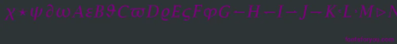 LucidaBrightMathItalic Font – Purple Fonts on Black Background