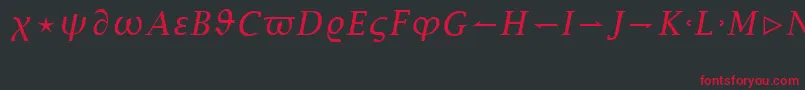 Шрифт LucidaBrightMathItalic – красные шрифты на чёрном фоне
