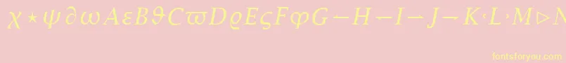 LucidaBrightMathItalic Font – Yellow Fonts on Pink Background