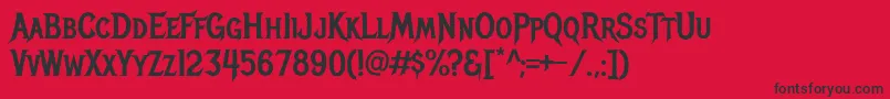 MetalmaniaRegular Font – Black Fonts on Red Background