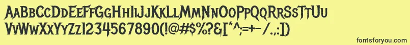 MetalmaniaRegular Font – Black Fonts on Yellow Background