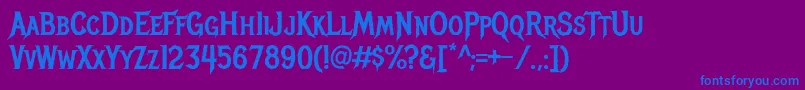 MetalmaniaRegular Font – Blue Fonts on Purple Background