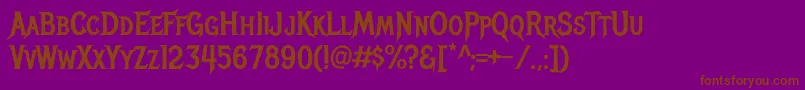 MetalmaniaRegular Font – Brown Fonts on Purple Background