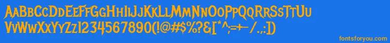 MetalmaniaRegular Font – Orange Fonts on Blue Background