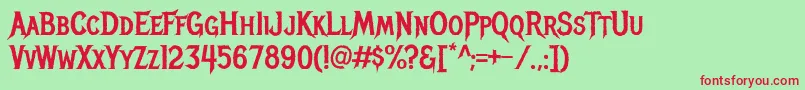 MetalmaniaRegular Font – Red Fonts on Green Background