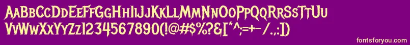 MetalmaniaRegular Font – Yellow Fonts on Purple Background