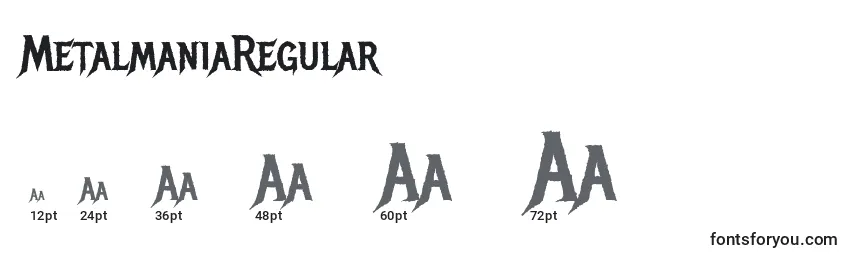 Размеры шрифта MetalmaniaRegular