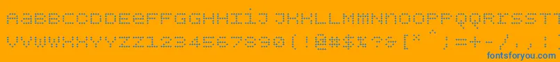 Шрифт Bpdotsunicaseplus – синие шрифты на оранжевом фоне