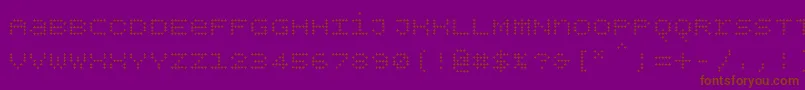 フォントBpdotsunicaseplus – 紫色の背景に茶色のフォント